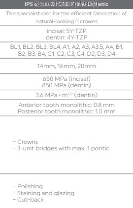 IPS e.max ZirCAD Prime Esthetic 98.5-14